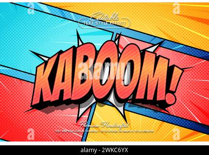 Editable vector text effect graphic style. Comic text sound effect vector template. Stock Vector