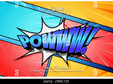 Editable vector text effect graphic style. Comic text sound effect vector template. Stock Vector
