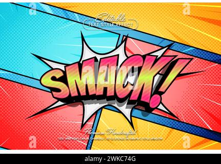 Editable vector text effect graphic style. Comic text sound effect vector template. Stock Vector