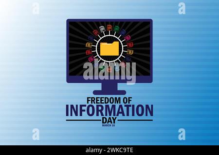 Freedom Of Information Day wallpaper with shapes and typography. Freedom Of Information Day, background Stock Vector