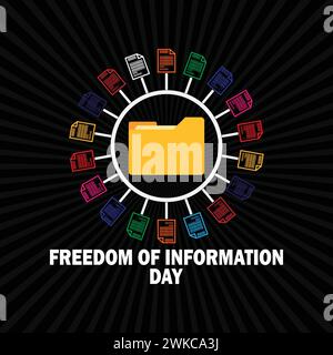 Freedom Of Information Day. Holiday concept. Template for background, banner, card, poster with text inscription Stock Vector