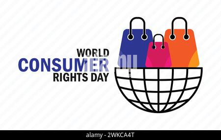 World Consumer Rights Day. Suitable for greeting card, poster and banner. Stock Vector