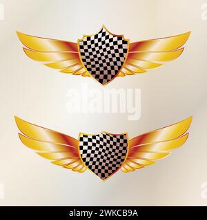 Abstract wings golden metal gradient Stock Vector