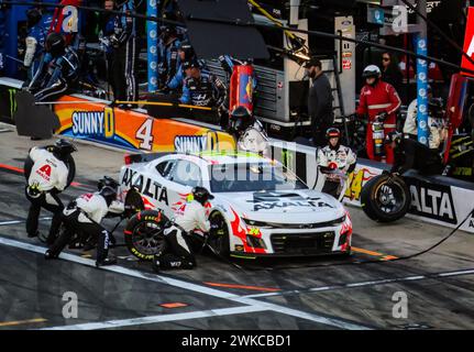 Daytona, United States. 19th Feb, 2024. William Byron pits on his way to winning the 66th Daytona 500, on Monday February 19, 2024 in Daytona, Florida. Photo by Edwin Locke/UPI Credit: UPI/Alamy Live News Stock Photo