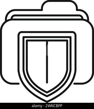 Secured folder documents icon outline vector. Alarm crime. Software protection Stock Vector