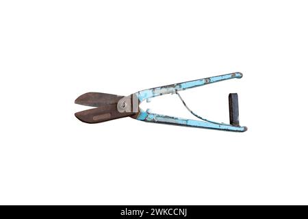 Rusty Key and Tools on White Background Stock Photo