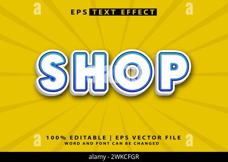 Shop editable 3D text effect Stock Vector