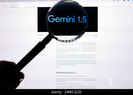 Google Gemini large language model Logo on a screen Stock Photo
