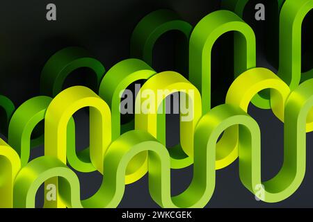 3D rendering, abstract modern multicolored background with wavy lines Stock Photo