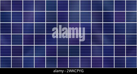 Seamless pattern with polycrystalline solar panel texture. Background on the theme of renewable energy. Ecology and environmental care. Vector illustr Stock Vector