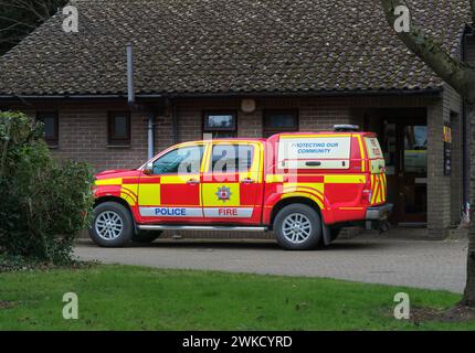 Northamptonshire fire and rescue service vehicle, Oundle, England Stock ...