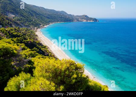 Pefkoulia beach near the Agios Nikitas village on Lefkada, Greece Stock Photo