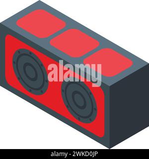 Car music speakers box icon isometric vector. Console system. Digital volume Stock Vector