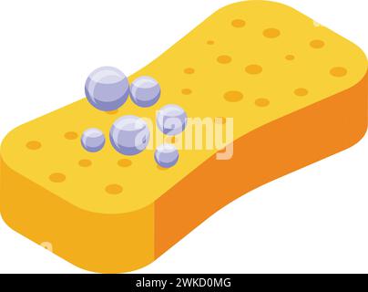 Car sponge cleaning icon isometric vector. Chemical service. Fresh gloss Stock Vector