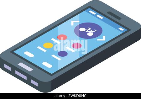 Trip bike computer icon isometric vector. Device distance. Health mobile Stock Vector