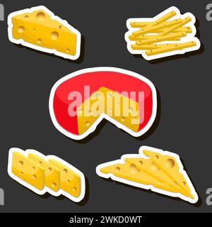 Illustration on theme beautiful tasty edible homemade cheese dairy product consisting of various ingredients Stock Vector