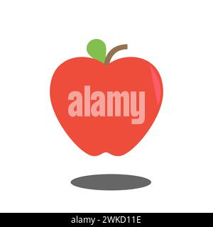 Art illustration sign logo vector symbol icon fruits of red apple Stock Vector