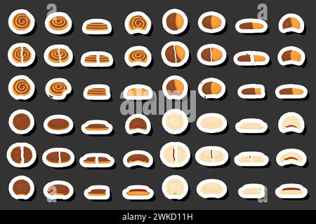 Illustration on theme fresh sweet tasty cookie of consisting various ingredients, cookie of different edible food, design cookie this cool meal for re Stock Vector