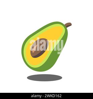 Art illustration sign logo fruits vector symbol icon of avocado sliced Stock Vector