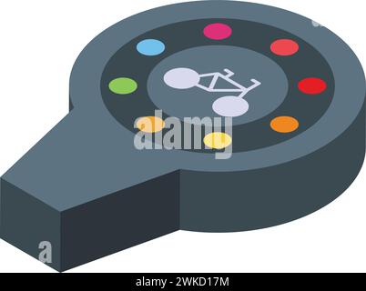 Bike computer icon isometric vector. Device asphalt. Travel gear sport Stock Vector