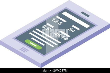 Road bike computer icon isometric vector. Device distance. Training cycle Stock Vector