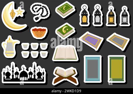 Beautiful color illustration on theme of celebrating annual holiday Ramadan Stock Vector