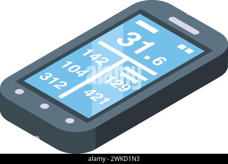 Speedometer bike computer icon isometric vector. Distance race. Healthy trip Stock Vector