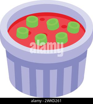 Quesadilla tomato soup icon isometric vector. Meet healthy. Travel menu party Stock Vector