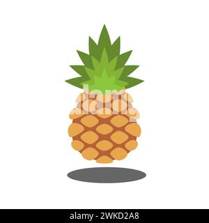 art illustration icon symbol logo wallpaper of pineapple fruits Stock Vector