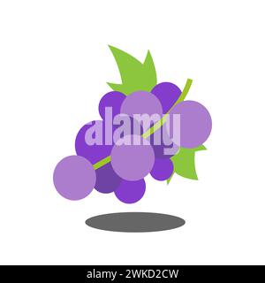 Art illustration sign logo fruits vector symbol icon of grape Stock Vector