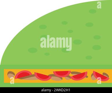 Green lime quesadilla icon isometric vector. Vegetable breakfast. Travel menu Stock Vector