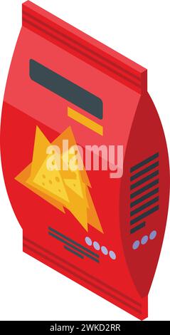 Triangle chips icon isometric vector. Nachos mexican. Food restaurant ...