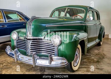 Medellin, Colombia - December 9, 2023: Pontiac car of famous drug dealer Pablo Escobar in Open-air museum. Stock Photo