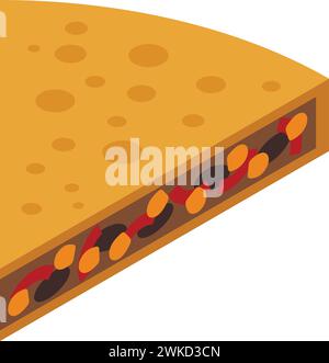 Healthy quesadilla icon isometric vector. Cheese meat. Street snack Stock Vector