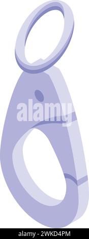 Holder carabine icon isometric vector. Clasp mountain. Steel lock equipment Stock Vector