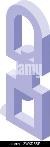 Carabine hook icon isometric vector. Sport mountain. Rope safety metal Stock Vector