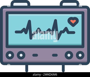 Icon for atrial fibrillation,cardiogram Stock Vector