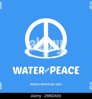 Design for world water day with water for peace theme Stock Vector