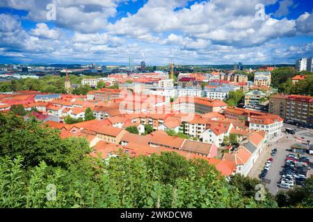 Panorama of Gothenburg from Skansen Kronan historic fortress in Haga, Sweden Stock Photo