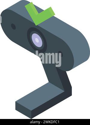Safe web cam icon isometric vector. Parental control. Security manager Stock Vector