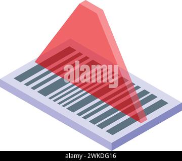 Scan counter store icon isometric vector. Self service. Panel device ...