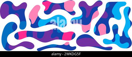 Freeform blob shapes. Abstracts amoeba shapes, freeform organic elements. Stock Vector