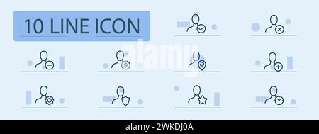 Phone book set line icon. Gear, checkmark, cross, shield, dollar, asterisk, GPS, clock, timer. Pastel color background. Vector line icon for business Stock Vector