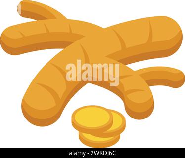 Dietary ginger icon isometric vector. Vitamin food. Organic eco product Stock Vector