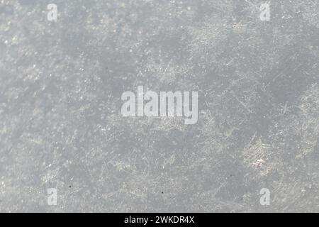 Snow in winter, macro texture. Snowflakes Stock Photo