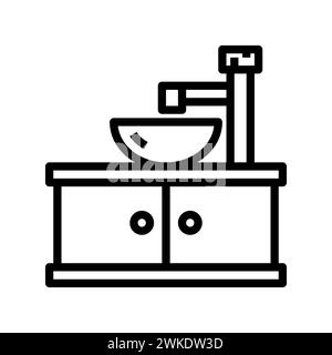 Art illustration symbol icon furniture logo household design sketch hand draw of sink Stock Vector