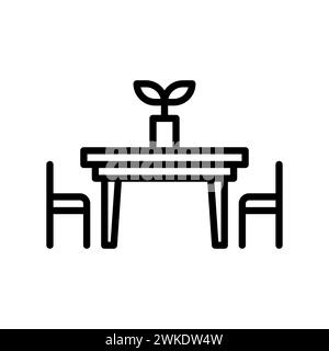 Art illustration symbol icon furniture logo household design sketch hand draw of pot table Stock Vector