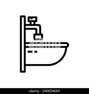 Art illustration symbol icon furniture logo household design sketch hand draw of sink Stock Vector