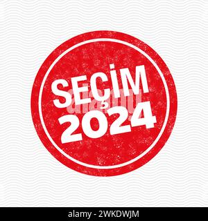 Turkish local election campaign: Türkiye Yerel seçimi kampanyası in Turkish language. Municipal Elections, Turkiye 2024 Stock Vector