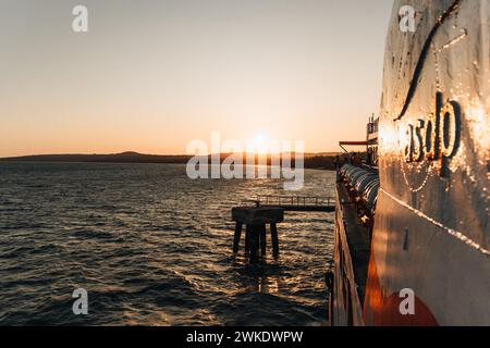 View from the ferry at harbour Semau Island, East Nusa Tenggara, Indonesia Stock Photo